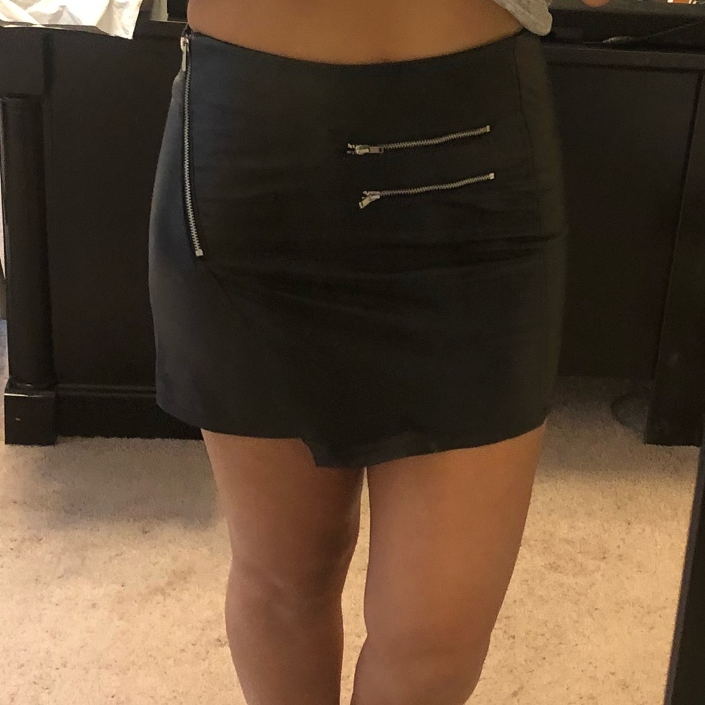 Black Faux Leather Skirt